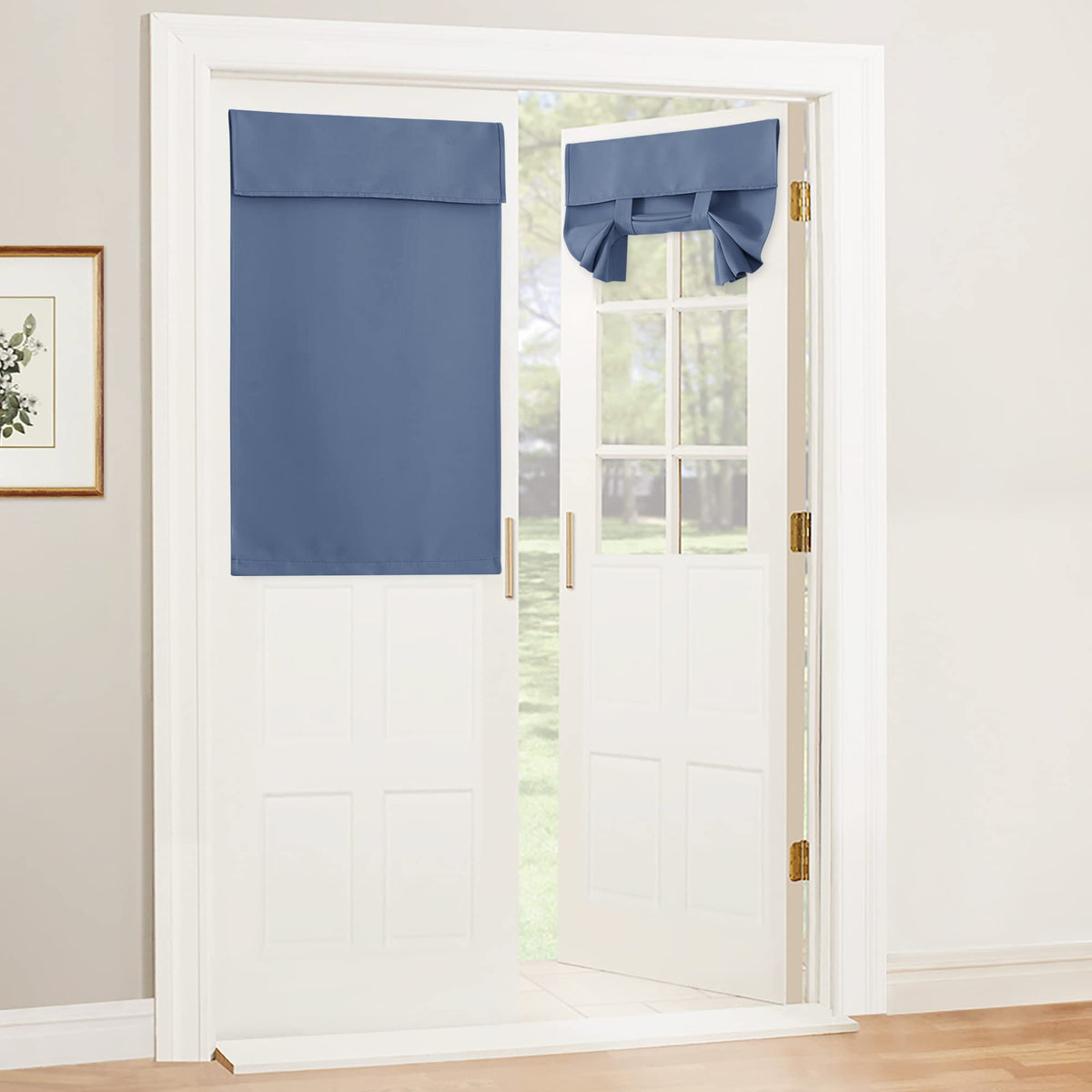 40 inch Blackout Curtains for French Door Blackout Curtains (Stone Blue / 26"W x 40"L (Pack of 1))