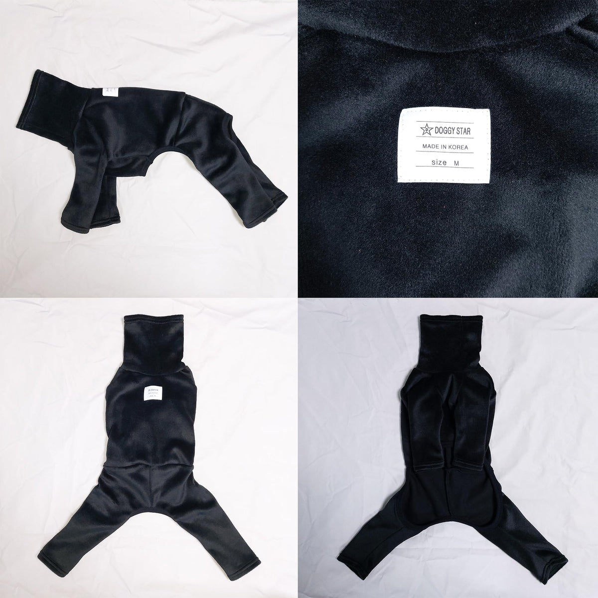 D Doggy Star Italian Greyhound Clothes Sweater Fleece Basic Onesie Whippet for Dog Turtleneck Outfits Coat (S / Flc Black)