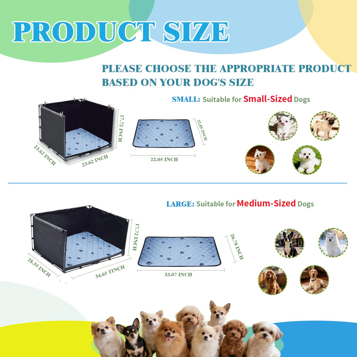 Dog Pee Pad Holder Tray with Washable Pee Pad