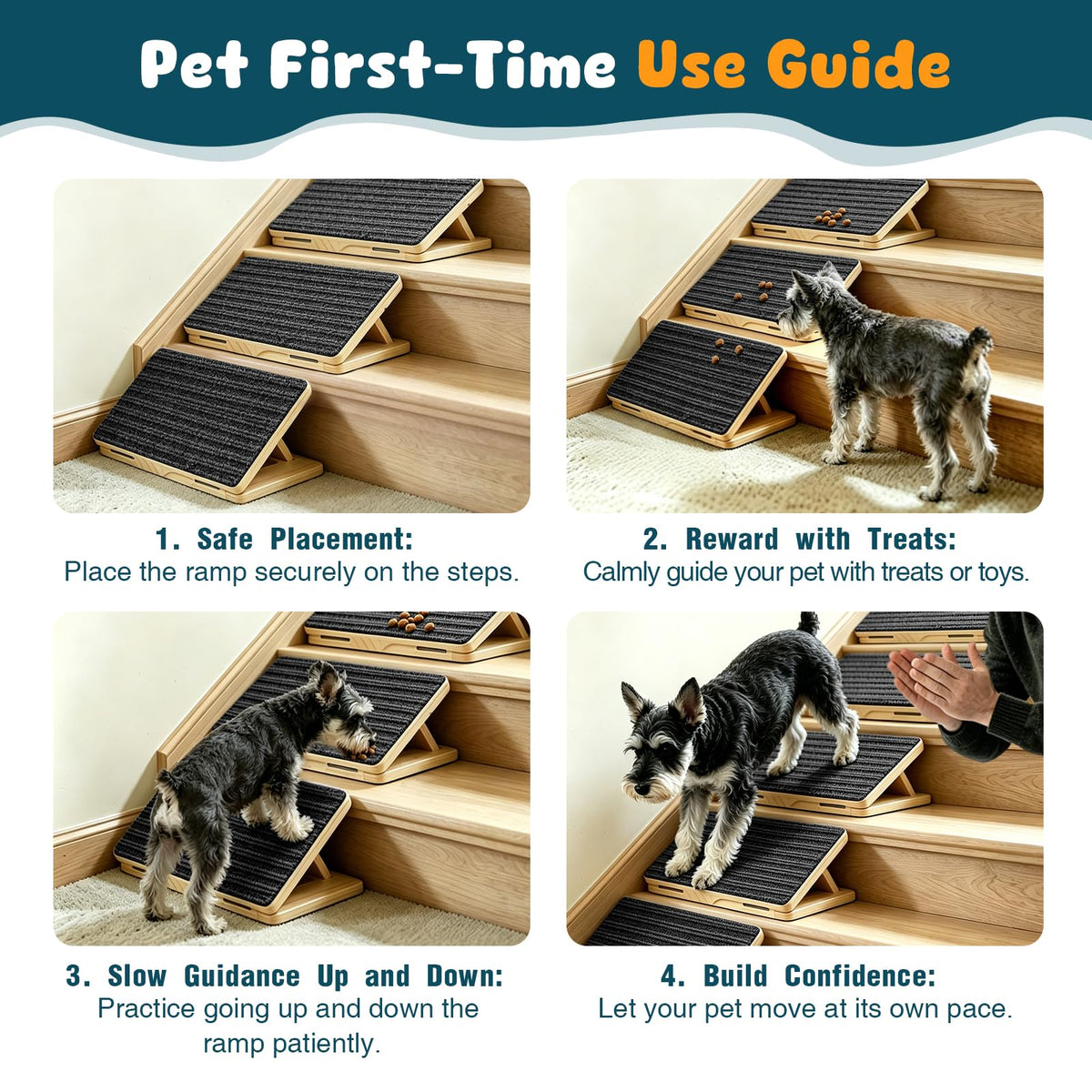 6 Pack Small Dog Ramp for Stairs (Gray / 6)
