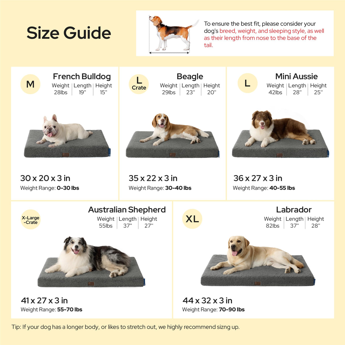 Self Warming Dog Beds Large Sized Dog with Washable Cover (36"L x 27"W x 3"Th / Ashen Grey-Self Warming Version)