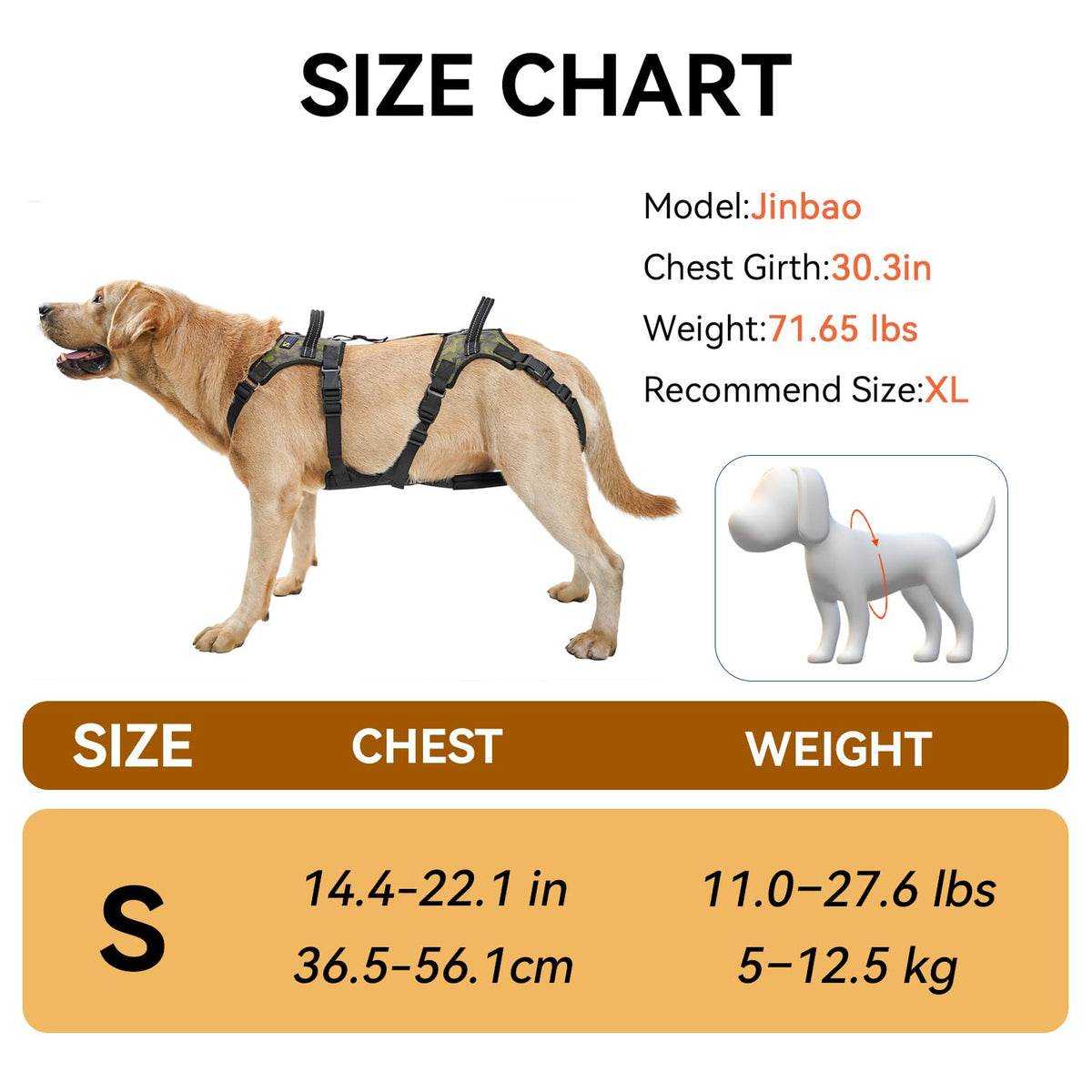 Dog Lift Harness for Senior Dogs (S)