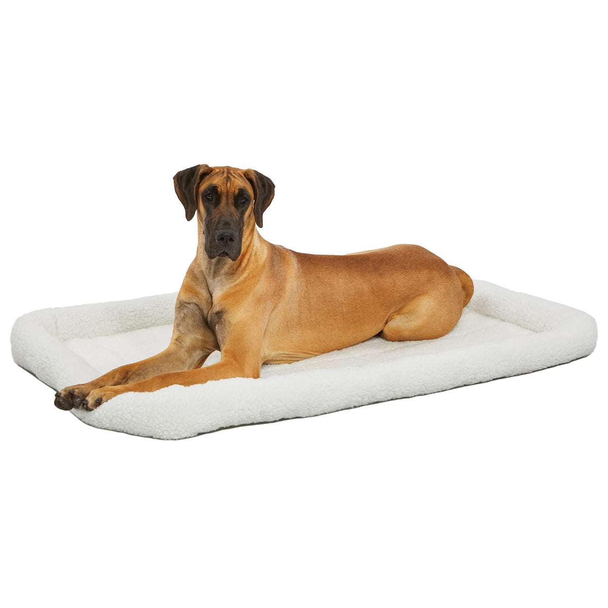 QuietTime by MidWest 54" Dog Crate Bolster Bed (White / 54 Inch)