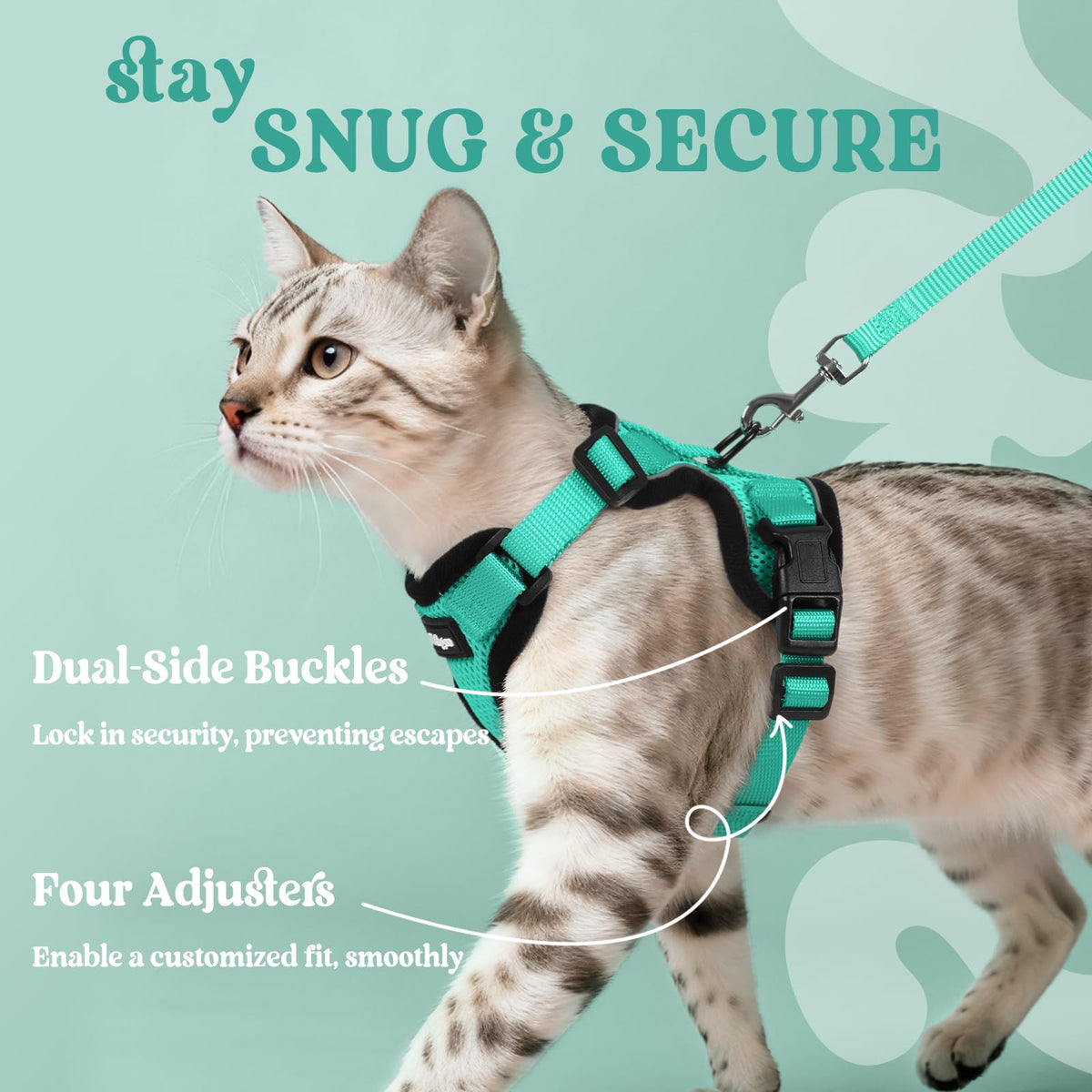 Cat Harness and Leash Set (Xs / Emerald)