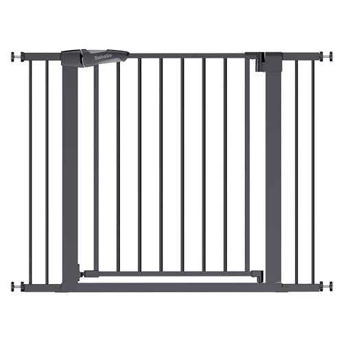 29 43" Baby Gate for Stairs (Black / 30" Tall, 29-43" Wide)
