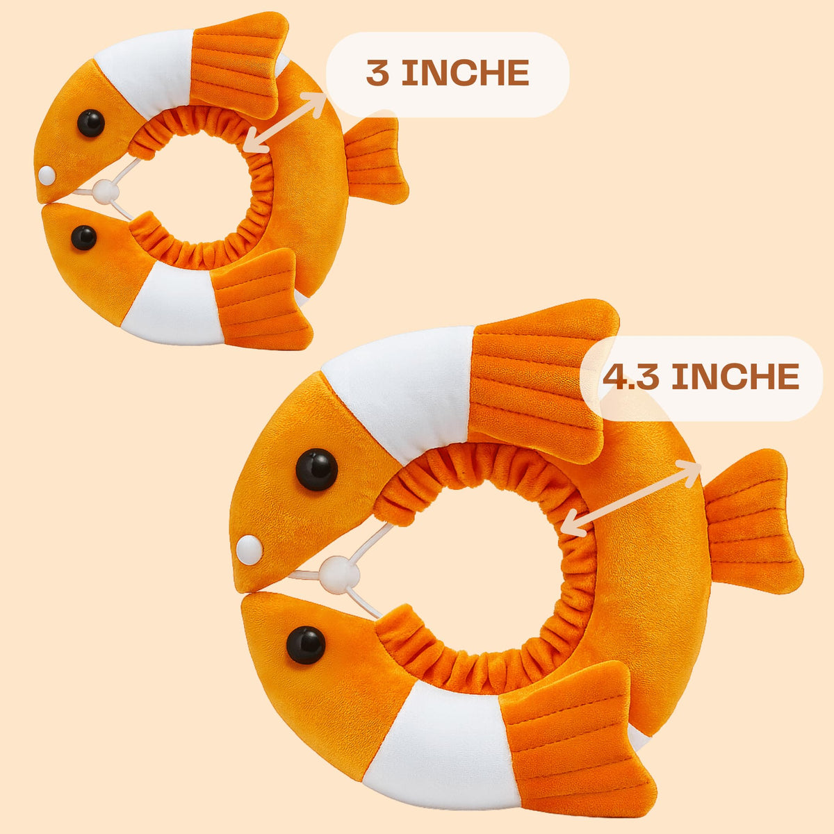 Adjustable Comfy Flower Style Elizabeth Collar for Cats Puppies Soft Recovery Cone Pet Protective Neck Collar (Orange Fish (Open Ring) / Medium)