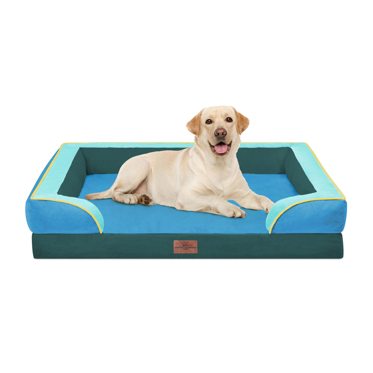 Orthopedic Dog Bed for Extra Large Dogs with Bolster (42.0"L x 30.0"W x 8.5"Th / Dallas)