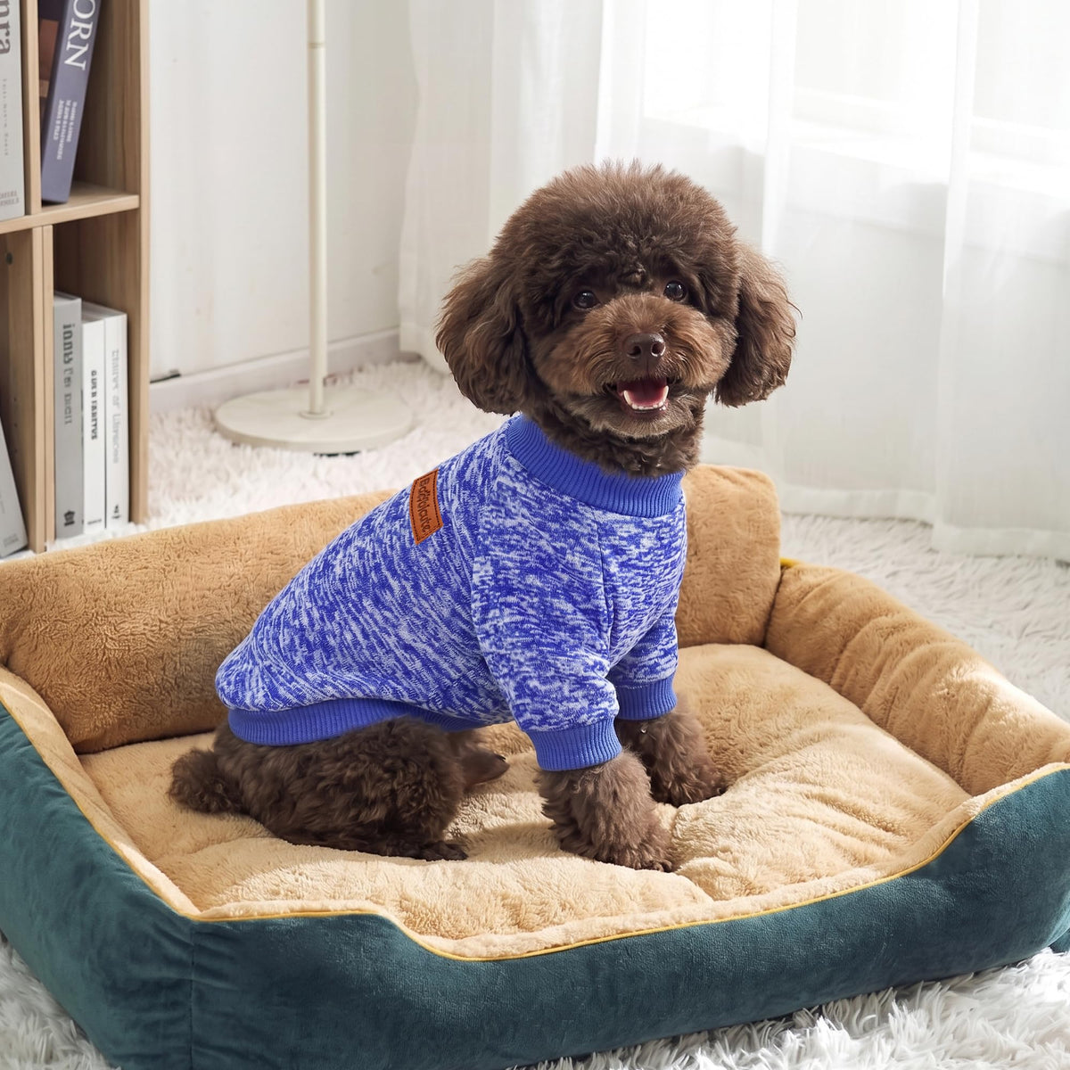 3 Pack Dog Sweaters for Small Dogs Girl Boy Winter Fleece Clothes Warm Soft Dog Sweatshirt Outfit for Dogs Cats Pet Apparel (Purple+ Wine Red+Dark Blue / M (Back: 13.7", Chest: 17.7", 10-14 lbs))