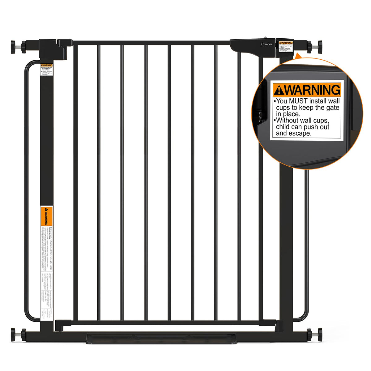 Extra Wide Baby Gate (Black / 36.6"-69" W x 30.5" H)