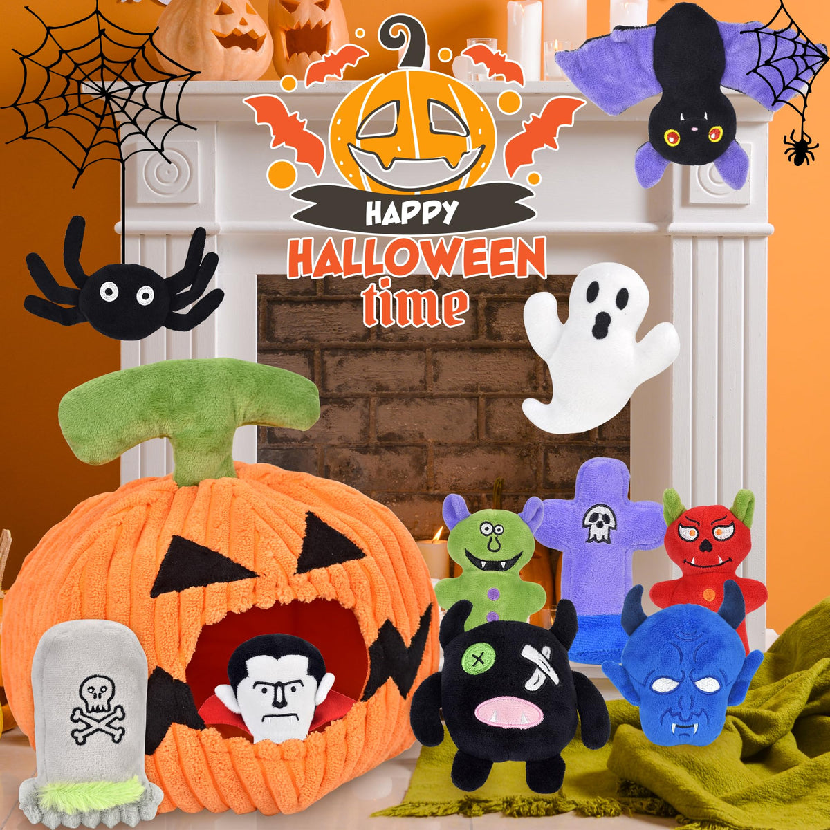 Halloween Dog Toys Set (11 pack- Halloween)