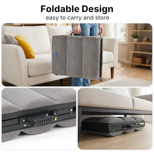Dog Ramp for Bed Couch Small Large Dogs (Light Gray / S-up to 20"H)