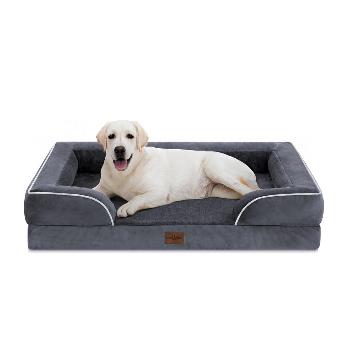 Waterproof Orthopedic Dog Beds for Extra Large Dog (45.0"L x 35.0"W x 8.5"Th / Dark Grey)