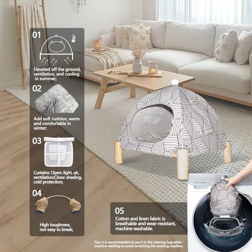 Elevated Pet Hammock Bed Tent House (Contemporary)