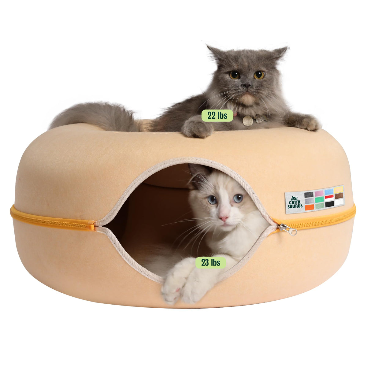 Peekaboo Cat Cave Donut for Multiple & Large Cats up to 30 (Pastel Macaron / Large)
