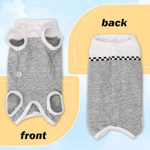 Dog Surgical Suit (XX-Small / grey and white)