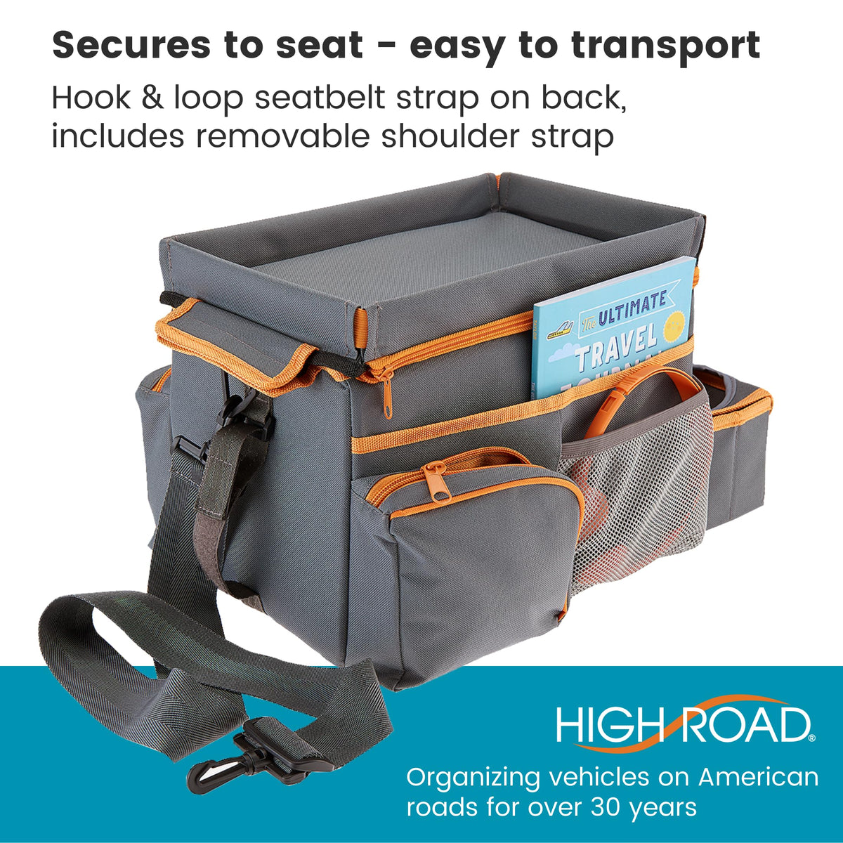 CarHop Car Caddy Organizer with Tray (Gray)