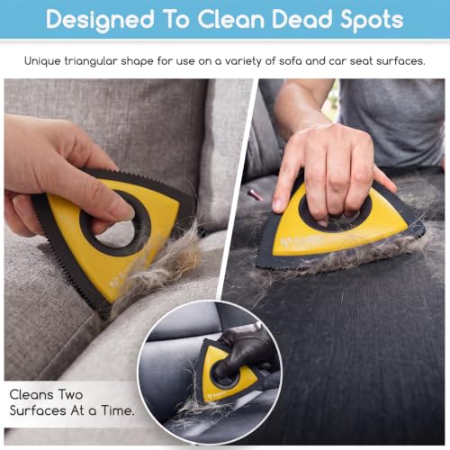 Mini Pet Hair Remover for Car Detailing Dog Hair Tool Brush (Yellow)