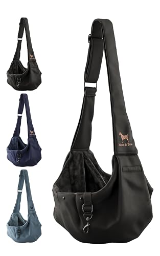 Dog Sling Carrier for Small Dogs 3 (Black / 15.0"L x 6.0"W x 5.5"H)
