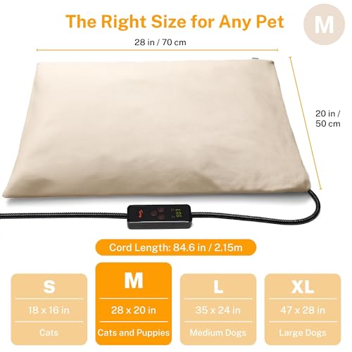Pet Heating Pad (28.0"L x 20.0"W x 0.6"Th / Beige)