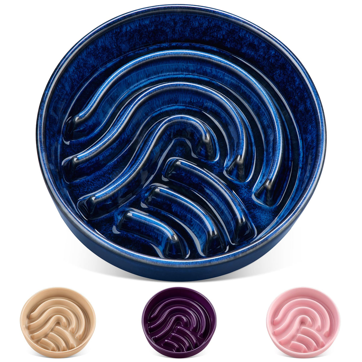 Slow Feeder Dog Bowl (Blue / 3 Cups)