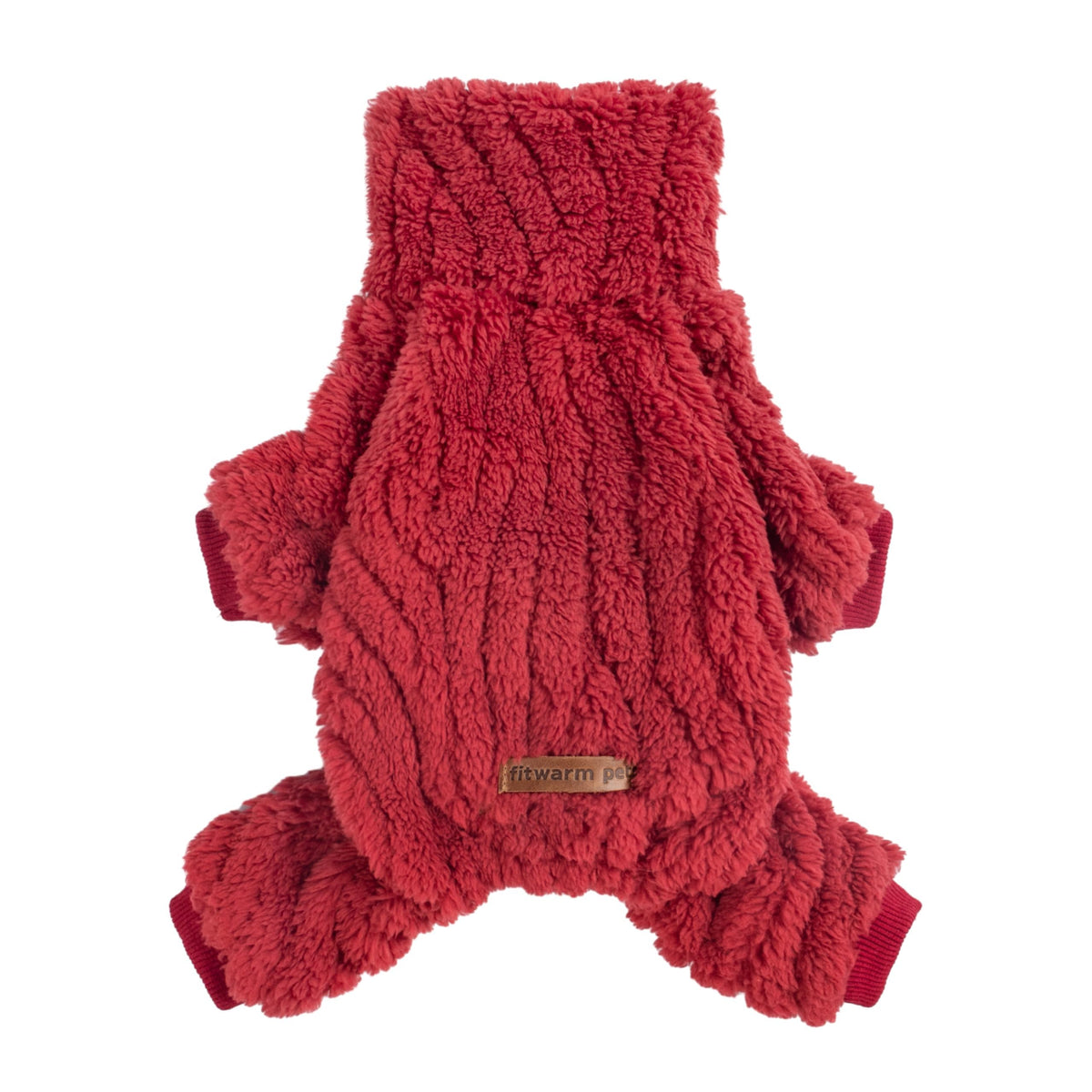 Turtleneck Fleece Dog Sweater Pajamas (X-Large / Red)