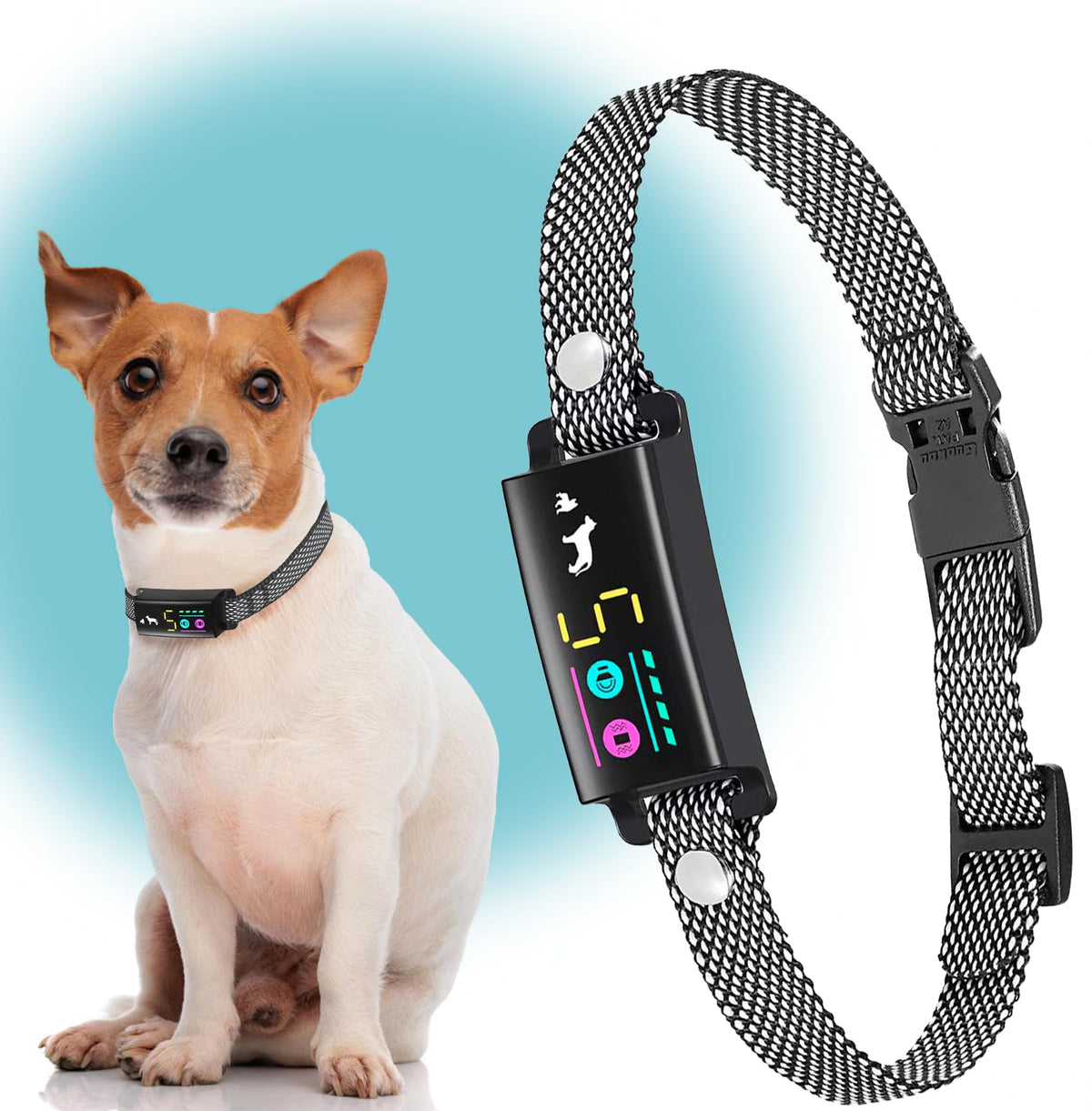 No Shock Bark Collar for Small Dogs 8 (Black/Grey / Adjustable)