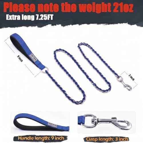 Chain Dog Leash (Blue / 7.25FT(80-200lb))