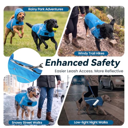 Dog Raincoat Wetoff Dog Rain Coat (Blue / XL (30"-34" chest girth))