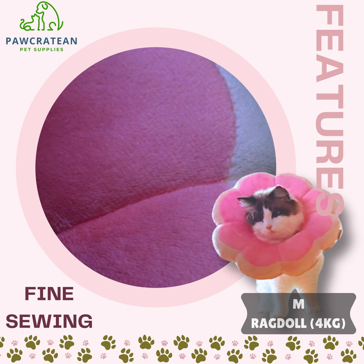 Adjustable Comfy Flower Style Elizabeth Collar for Cats Puppies Soft Recovery Cone Pet Protective Neck Collar (Pink / Medium)