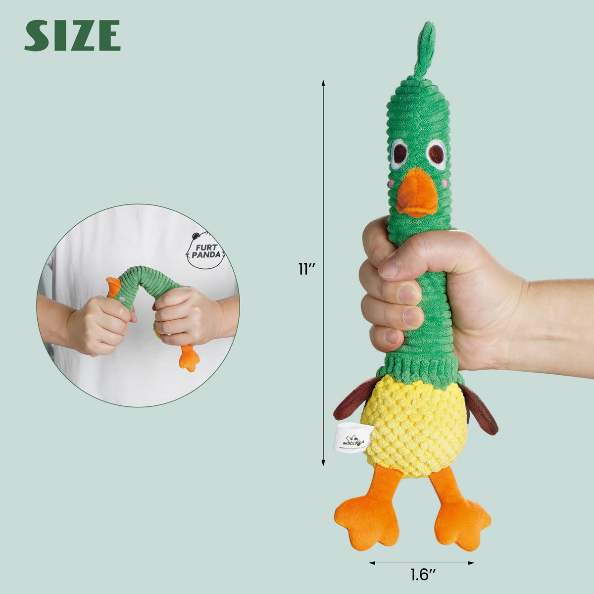 2 in 1 Easter Duck Dog Toy with a Large Rubber Squeaker (Duck)