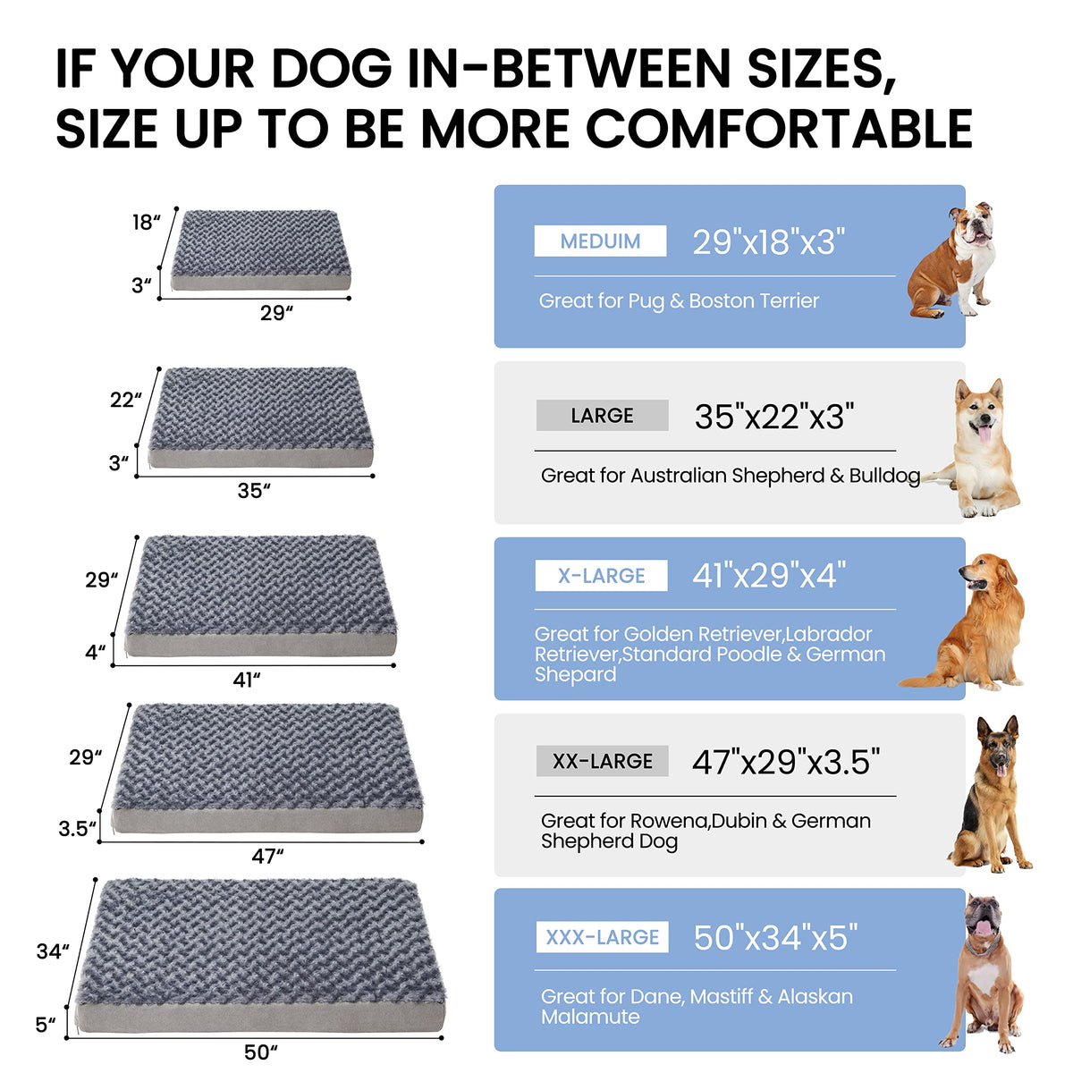 Jumbo Human Dog Bed (Rose Plush / XXX-Large-50"x 34" x 5")
