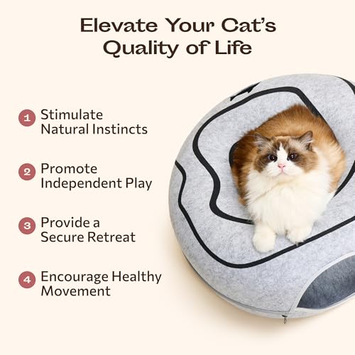 Peekaboo Cat Cave Donut (Light Gray)