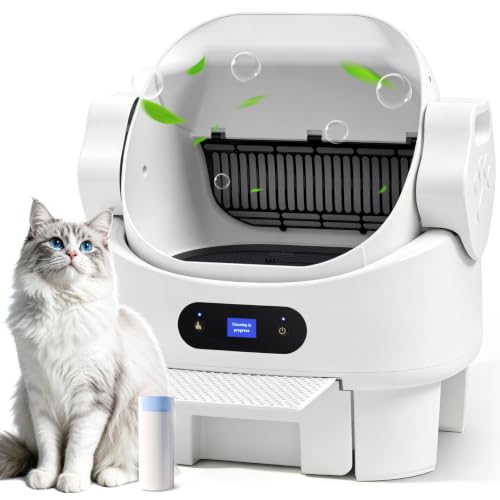 Self Cleaning Open Top Automatic Multiple Cat Litter Box (White Smart)
