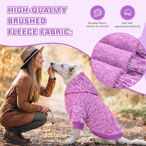 Purple&L Large Dog Hoodie Sweatshirt (Large / Purple)
