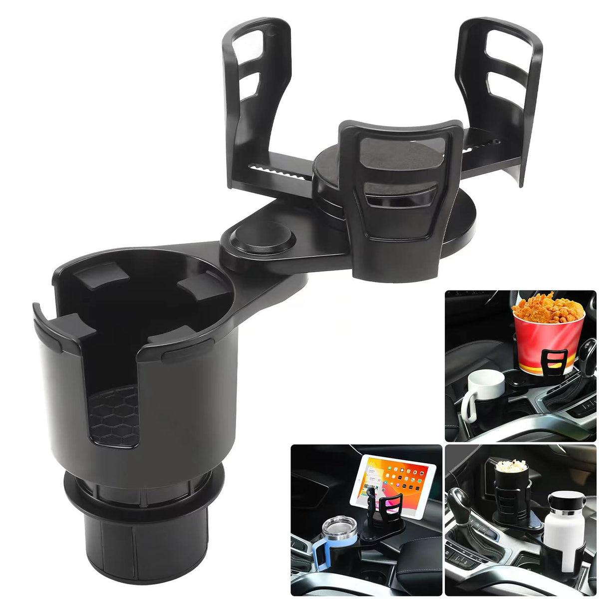Cup Holder Expander for car 2 in 1 Multifunctional Car Cup Holder Extender Adapter with Adjustable Base Compatible with Hydro Flask (L)