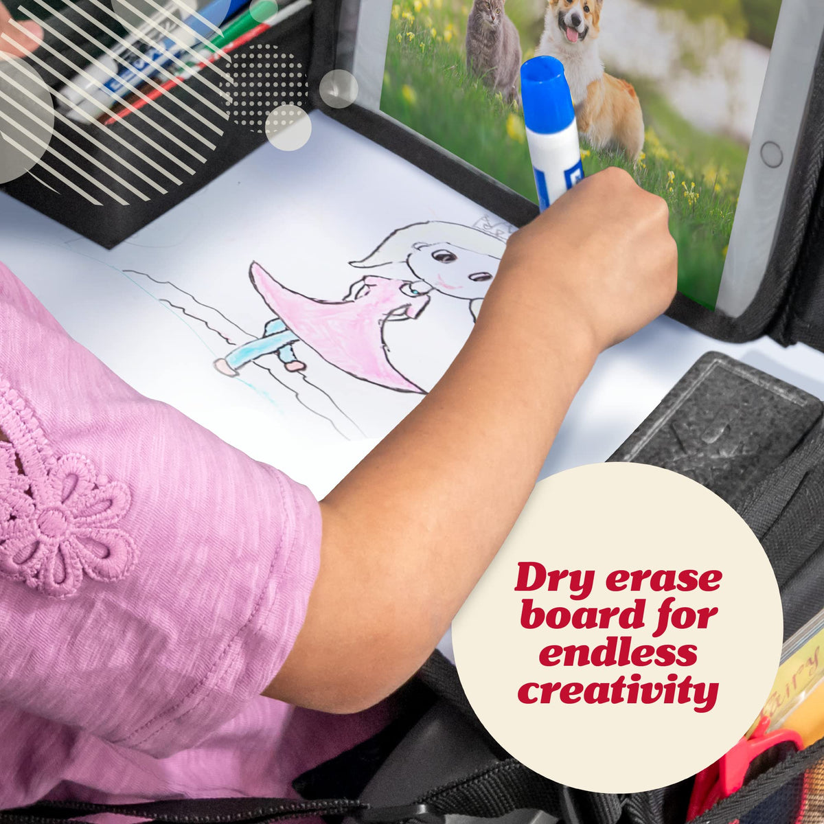 Kids Travel Tray for Car (Purple Unicorns)