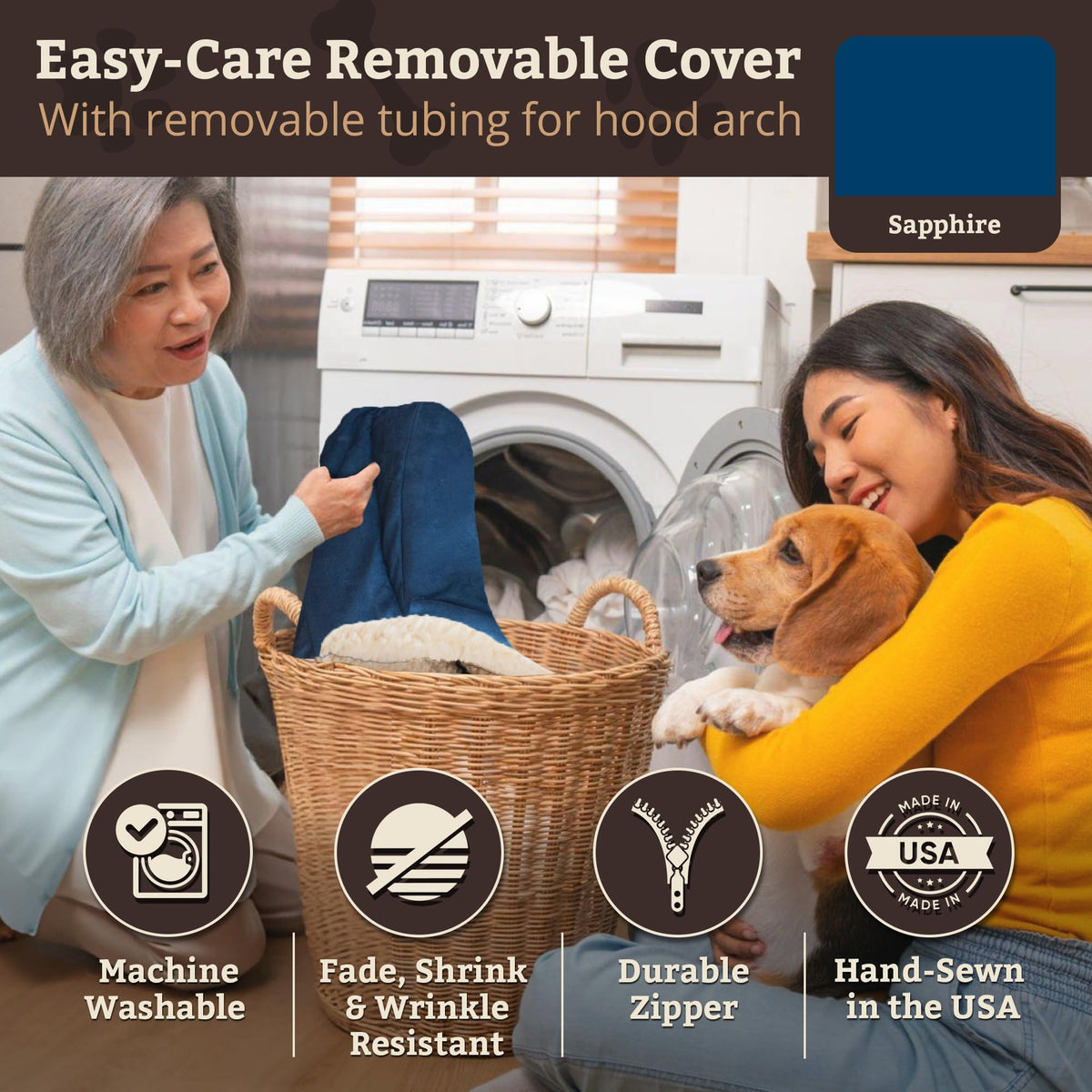 Cozy Cave Dog Bed (35.0"L x 35.0"W x 8.0"Th / Sapphire)