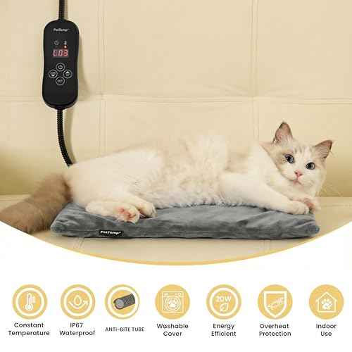 Cat Heating Pad (Gray / S: 16" x 13")