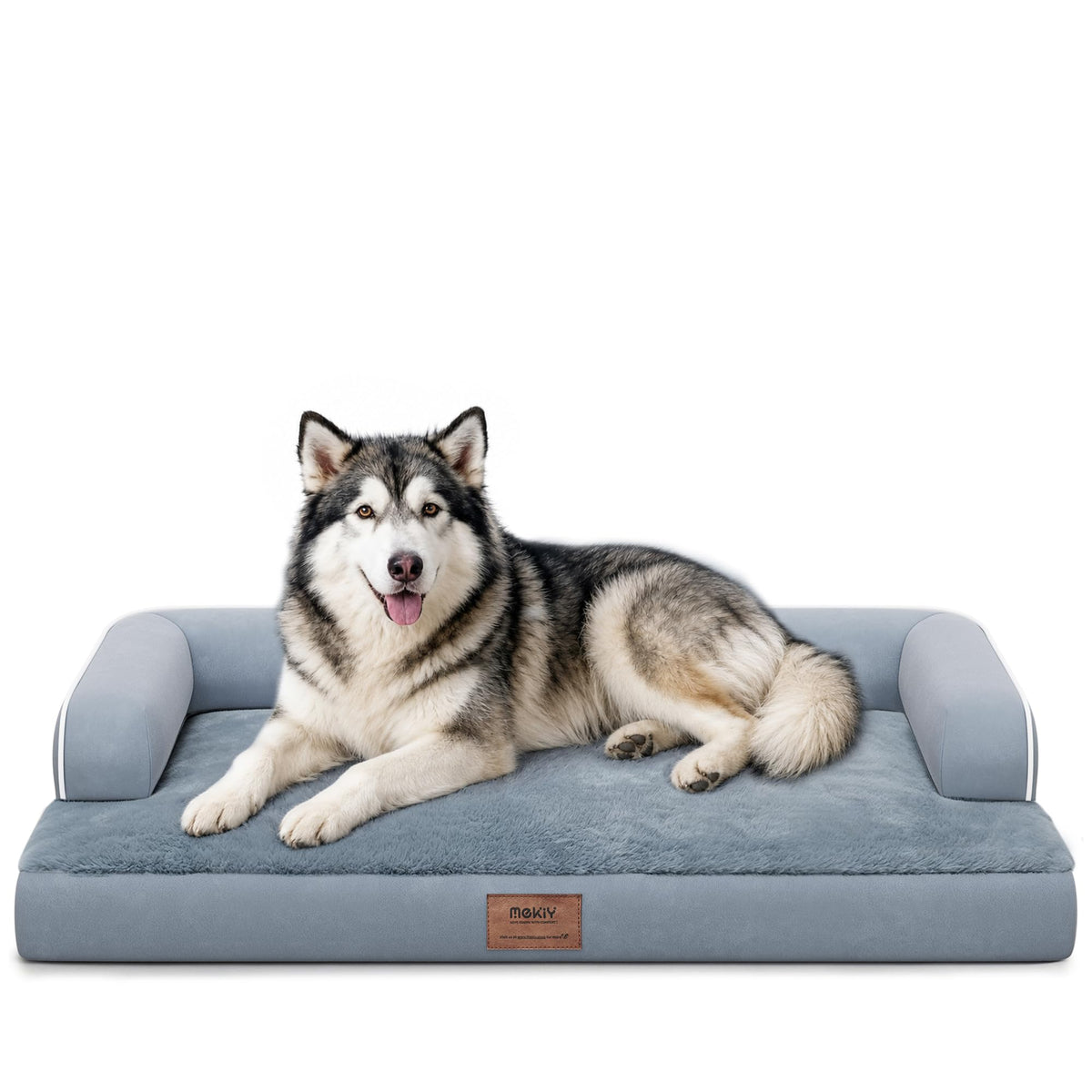 XXL Orthopedic Waterproof Dog Bed with Bolster for Extra Large Dogs (45.0"L x 35.0"W x 8.0"Th / Grey)