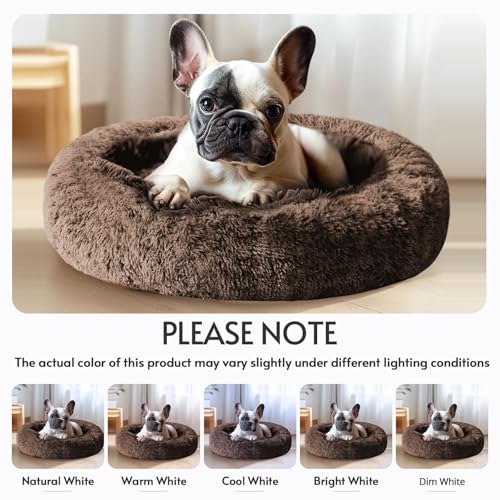 Calming Dog & Cat Bed 45" (Coffee / 45.0"L x 45.0"W x 10.0"Th)