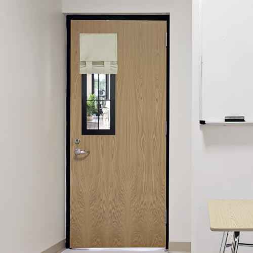 Classroom Door Window Cover Lockdown Shades Blackout (Light Beige / 12"W x 30"L (Pack of 1))