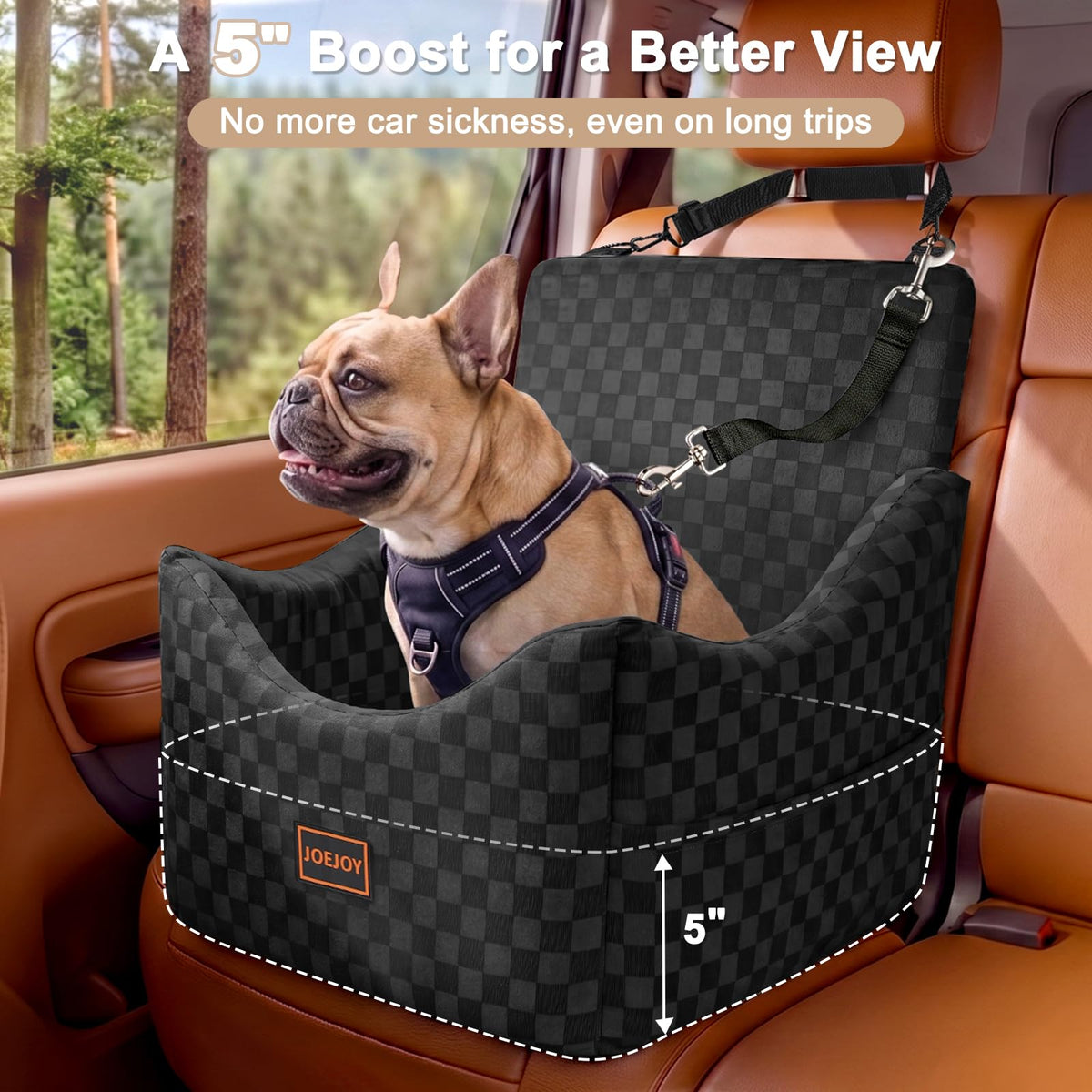 Elevated Dog Car Seat for Small (Medium / Black)