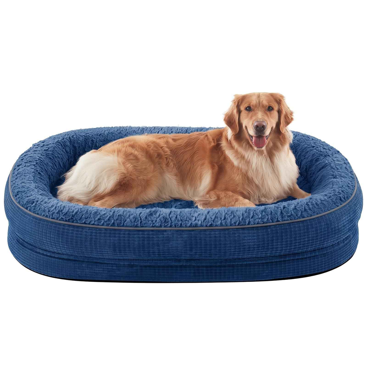 XL Orthopedic Dog Bed for Large Dogs (Navy Blue / 45"l X 32"w X 7.5"th)