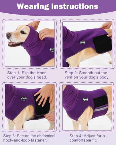 Dog Anxiety Vest with Hood (Purple / XX-Large)