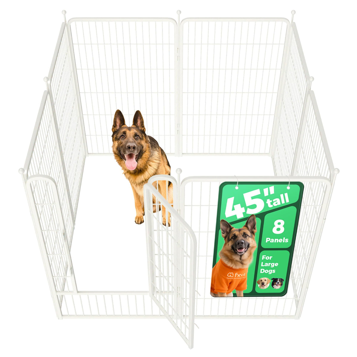 Rollick Dog Playpen (White / 45"H)