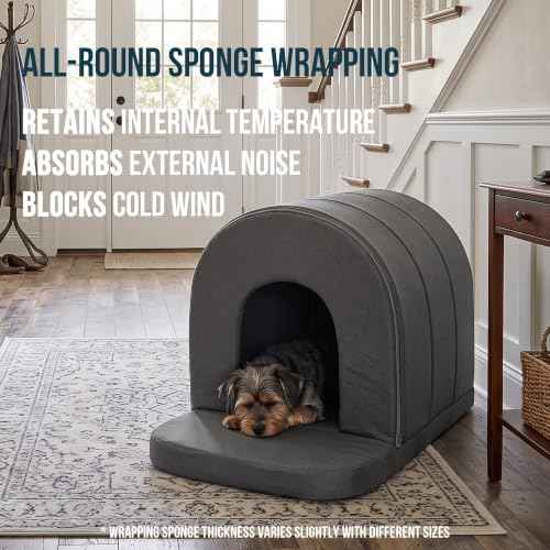 Orthopedic Dog Bed House (41"L x 27"W x 28"Th / Moonstone)