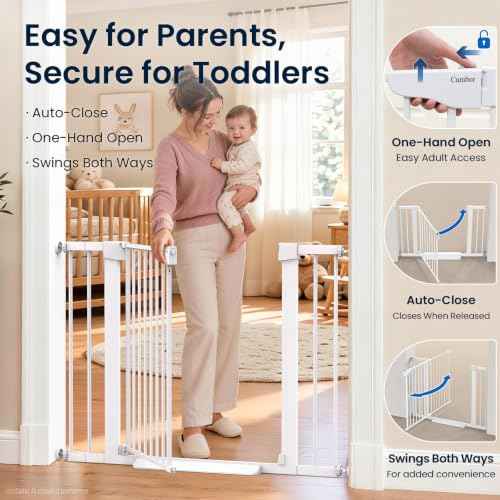 30 43" Baby Gate for Doorways (White / 30"-43" W x 30.5" H)