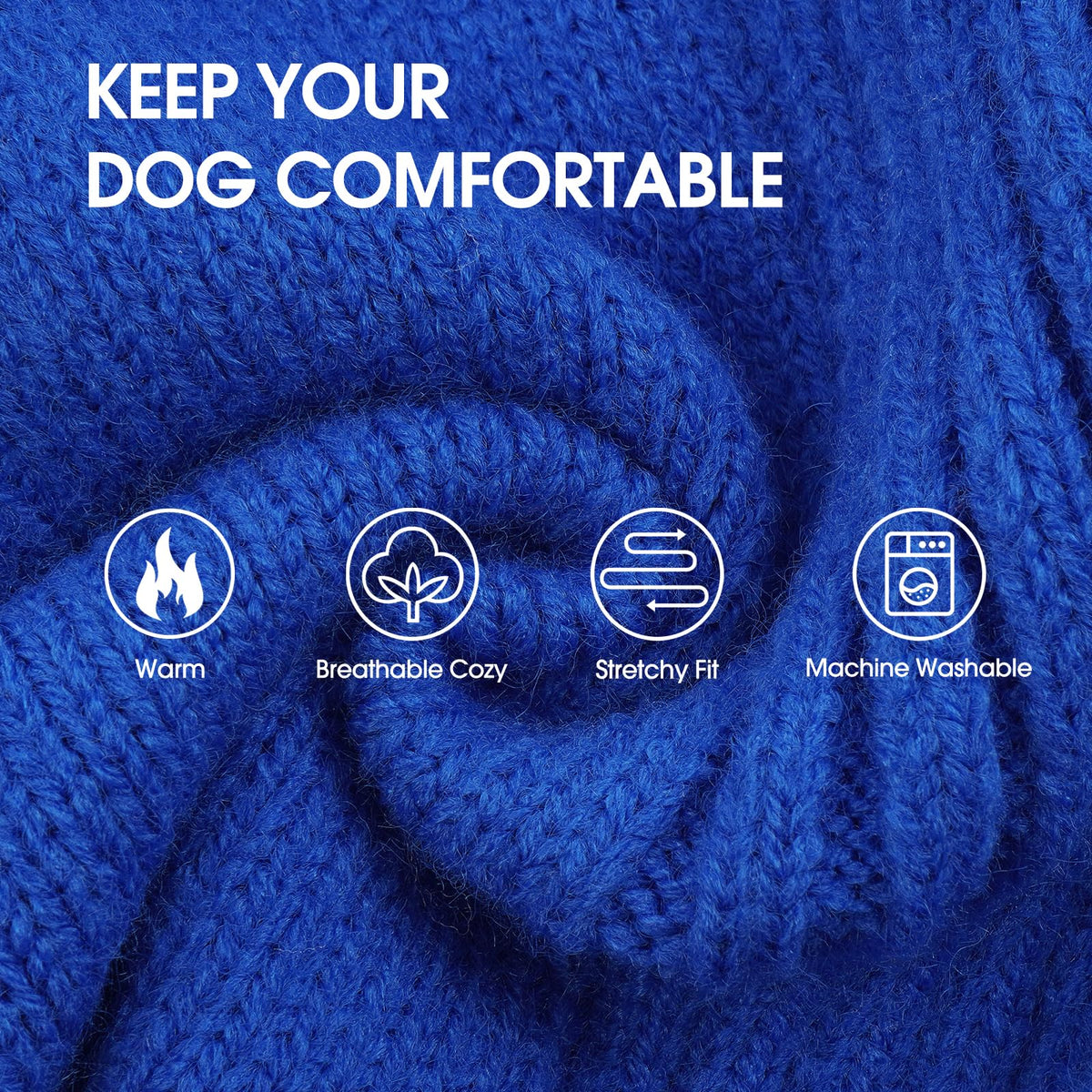 Turtleneck Dog Sweater (Sapphire Blue / Medium)