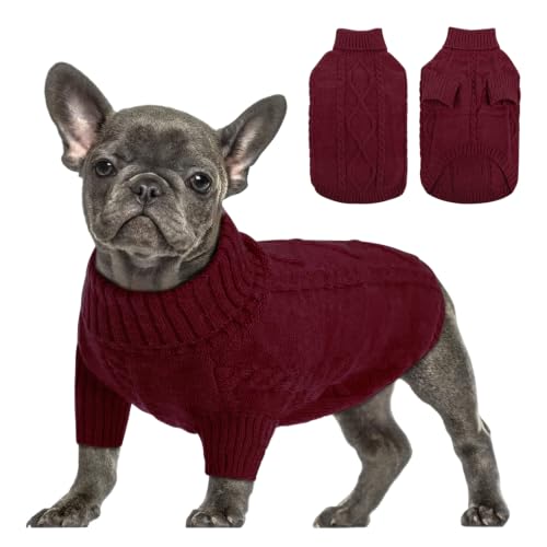 Small Dog Sweater for Small Dogs Girl (X-Small / Burgundy)