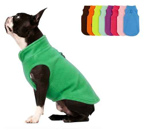 Dog Fleece Vest Sweater with Leash Ring (XL (17-25lbs) / Green)